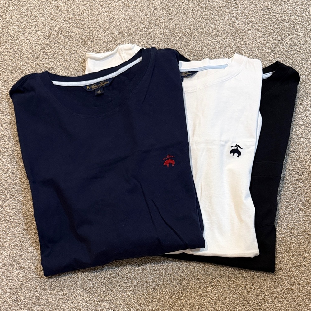 Brooks Brothers Navy, White, and Black Short Sleeve Tees